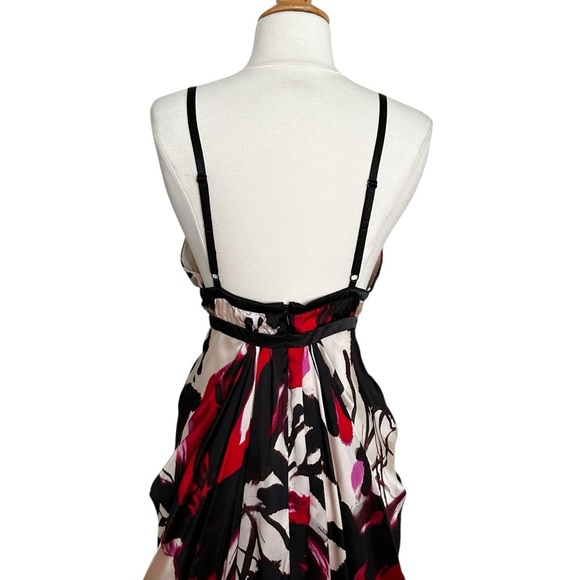 BEBE Y2K Draped Silk Maxi Dress Plunging V-Neckline Sleeveless Boho Chic Size S - Picture 7 of 16